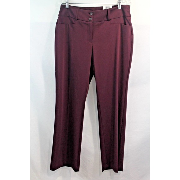 Alfani Pants - Alfani Dress Pants Womens Curvy Fit size 8 Short Maroon Pocket Trouser Leg